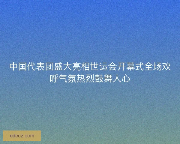 中国代表团盛大亮相世运会开幕式全场欢呼气氛热烈鼓舞人心